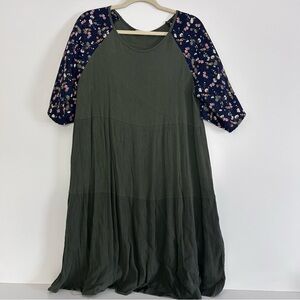 Like New Olive Green Floral Dress – Boutique Brand, Size Large